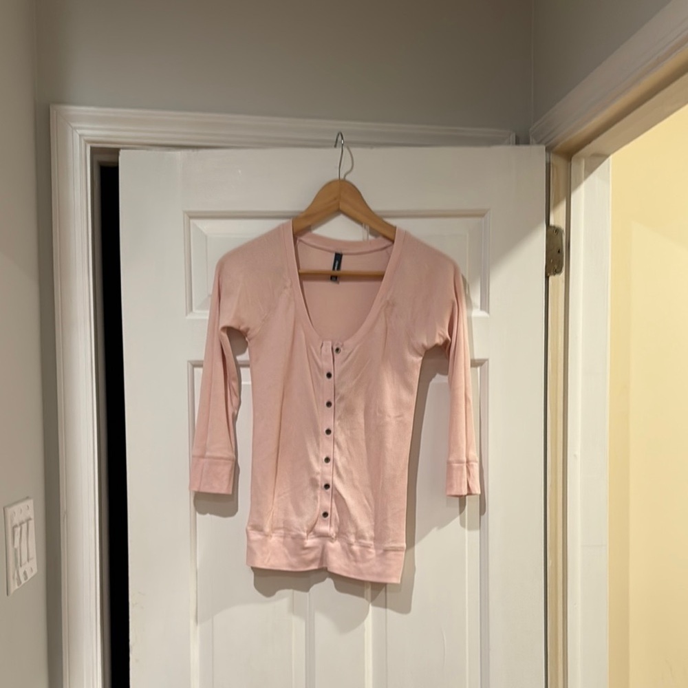 Petal Pink Button Front Top